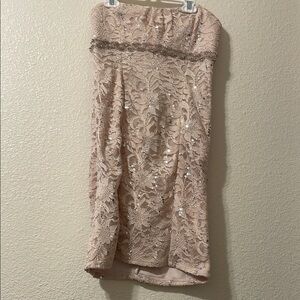 My Michelle Pink Strapless Sheath Dress Cocktail